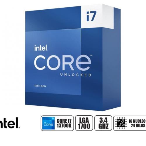 PROCESADOR INTEL CORE I7 13700K 3.4 GHZ HASTA 5.4 GHZ, 30MB, 16 NUCLEOS, GRAFICO INTEGRADO UHD 770, LGA 1700, S/COOLER