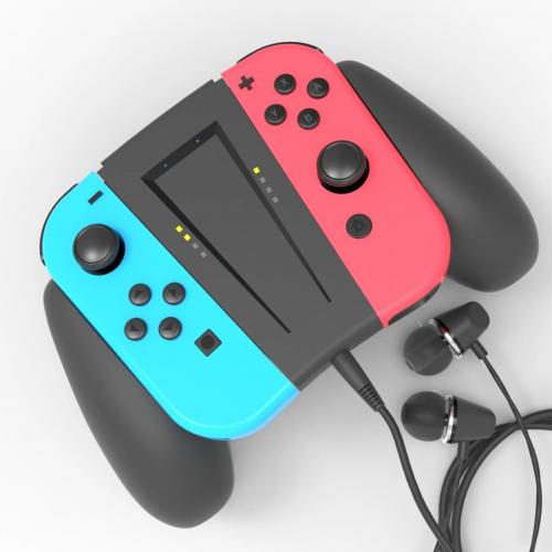 Grip cargador Joy-Cons con entrada de audifonos Top wolf